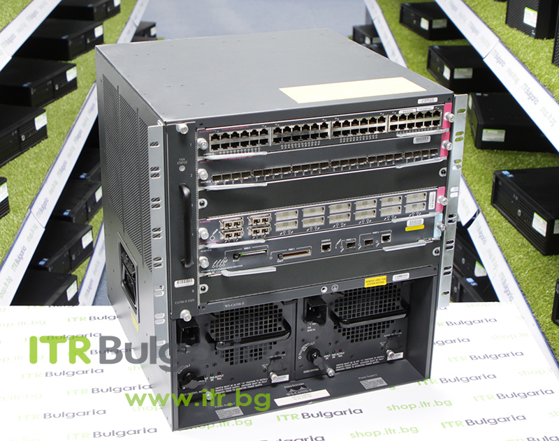 Cisco Chassis: Catalyst 6500-E; Module: WS-X6148A-GE-TX, WS-X6724-SFP, WS-X6516-GBIC, WS-SUP720-3B, Two 3000W Power Supplies (AA23200) Grade A